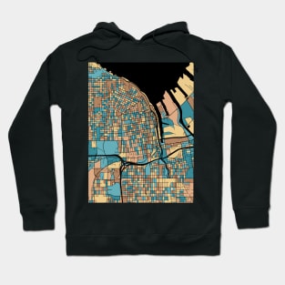 Tacoma Map Pattern in Mid Century Pastel Hoodie